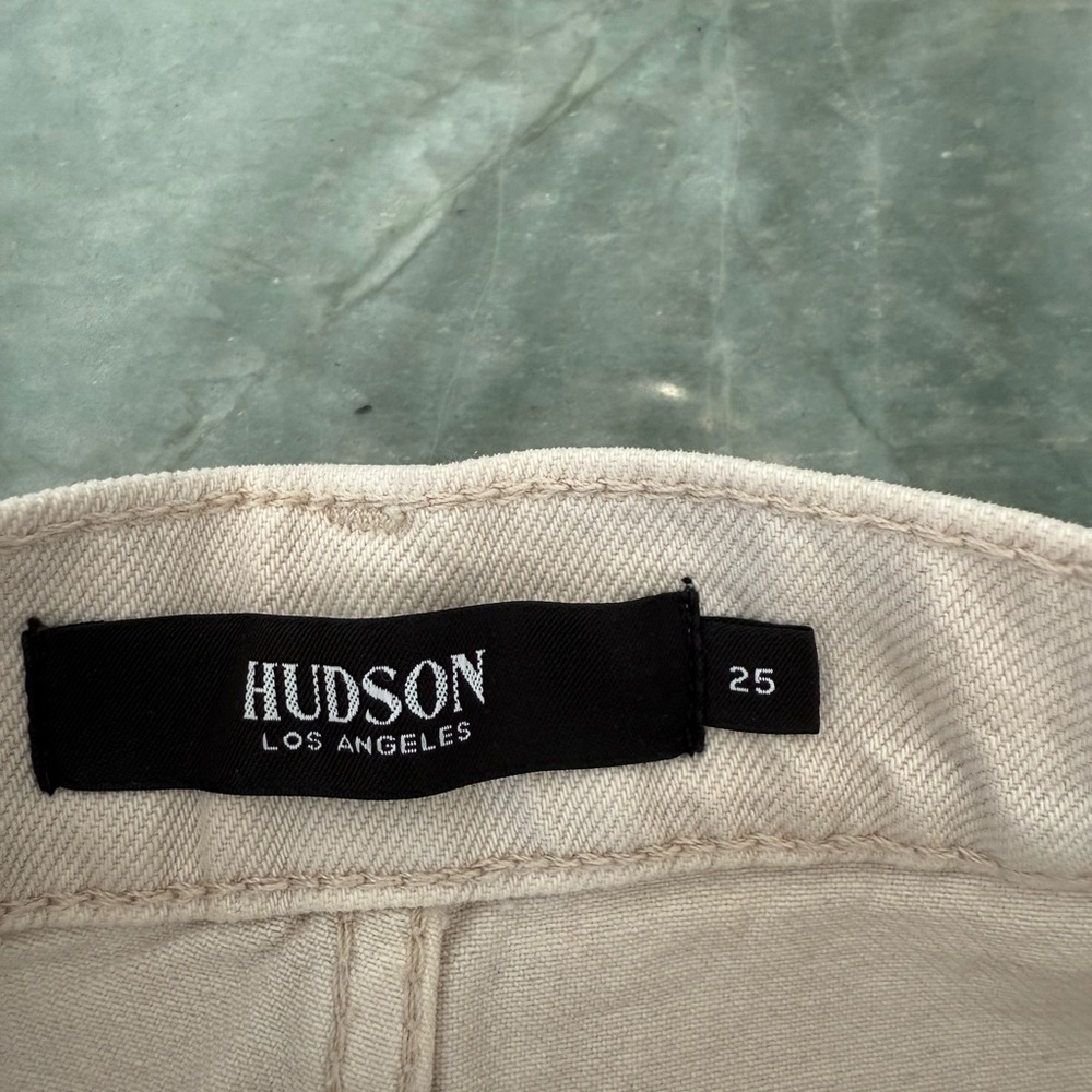 Hudson Jade Beige High Waisted Straight Leg Jeans NWT - Picture 3 of 12